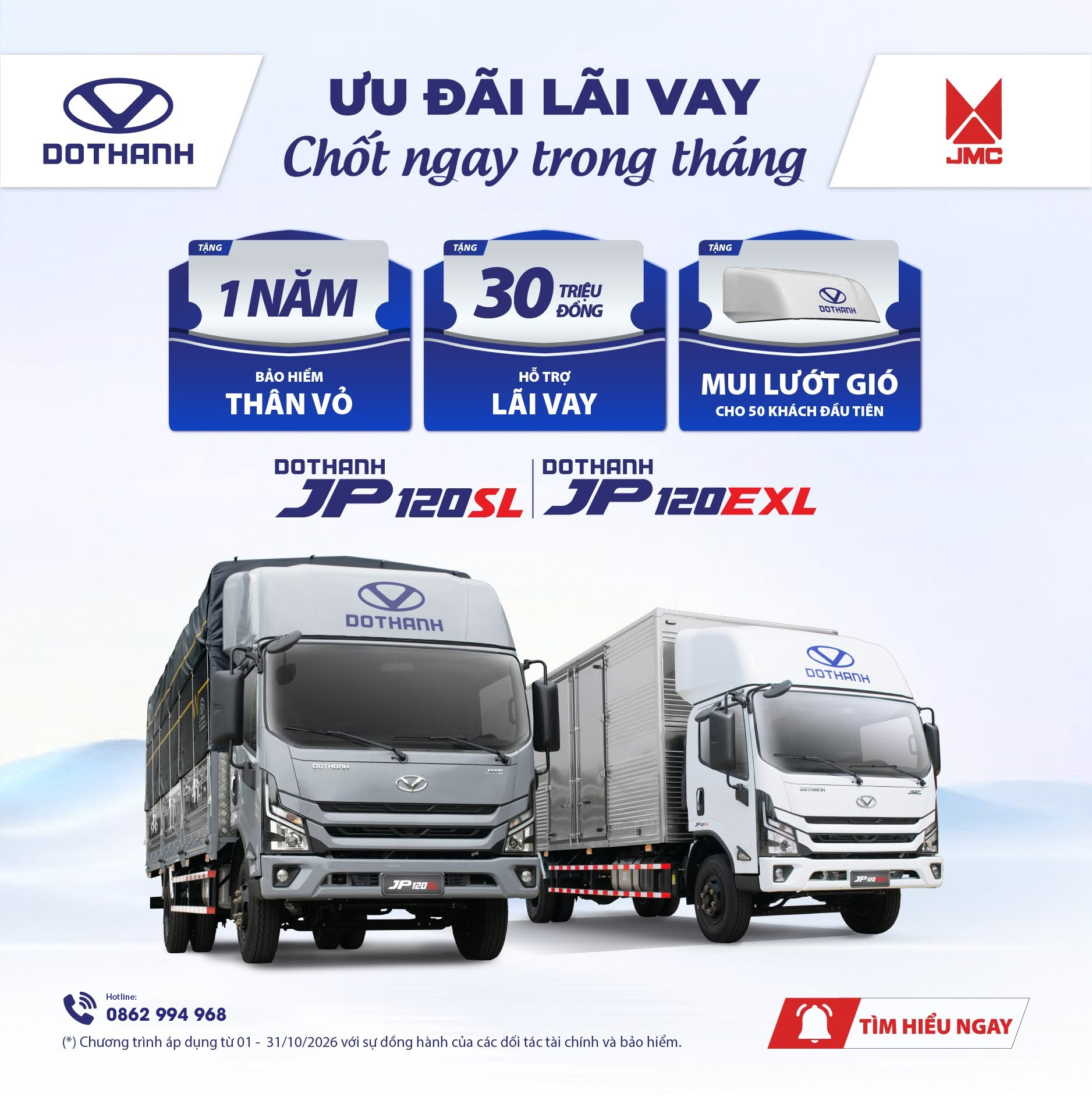 Chương Trình Khuyến Mãi Xe Tải DOTHANH JP