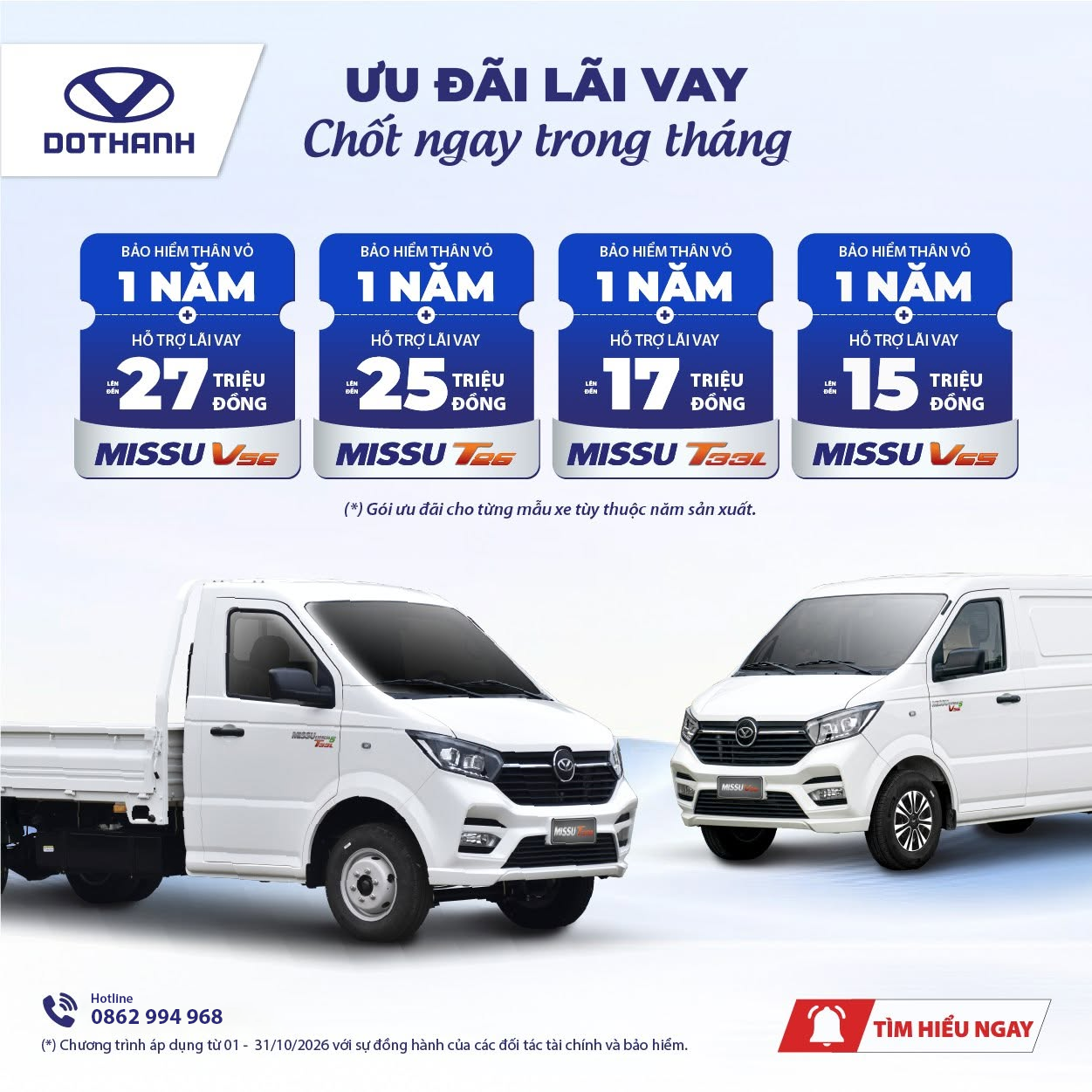 Chương Trình Khuyến Mãi Xe Tải Xe Van DOTHANH MISSU