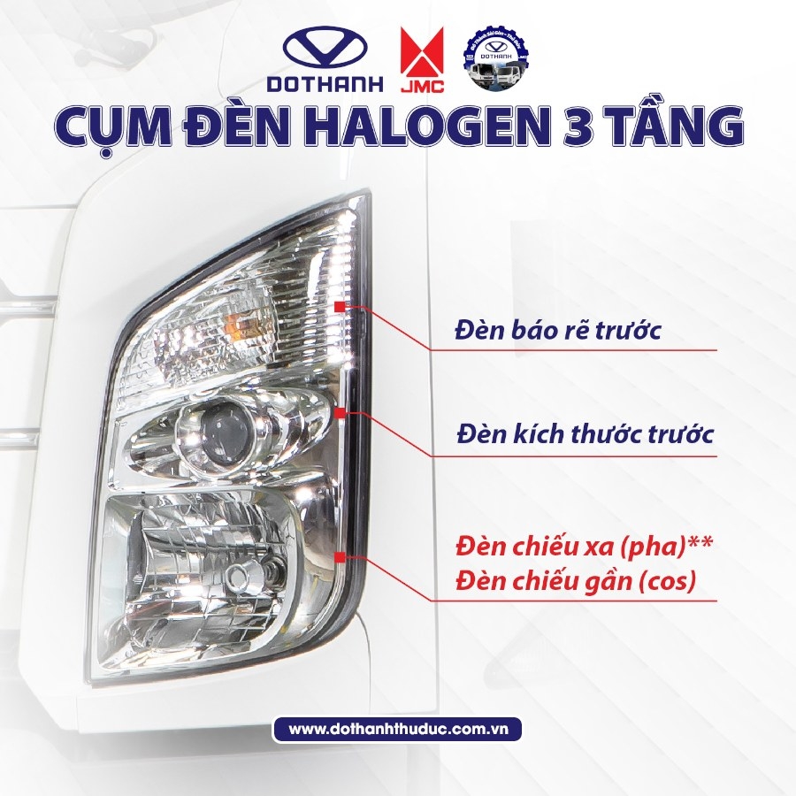 CỤM ĐÈN HALOGEN 3 TẦNG ĐIỂM ĐẶC TRƯNG CỦA XE TẢI DOTHANH IZ