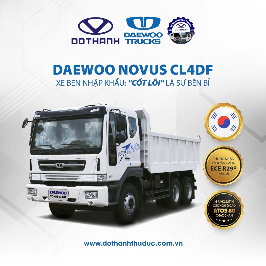 Điểm Nổi Bật Của Xe Ben DAEWOO CL4DF 12.7 Tấn 10 Khối