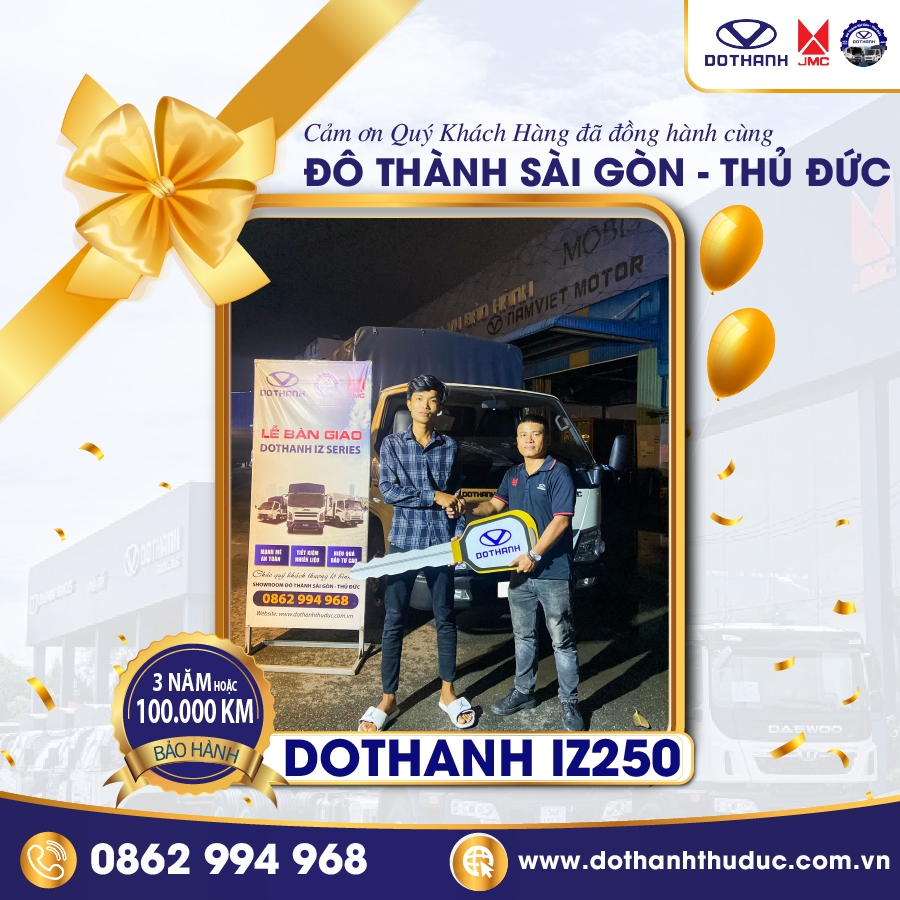 LỄ BÀN GIAO XE TẢI DOTHANH IZ THÁNG 10/2024 TẠI ĐÔ THÀNH SÀI GÒN - THỦ ĐỨC