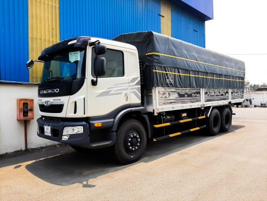 Siêu Phẩm Xe Tải Daewoo HU6 Hàn Quốc Thùng Mui Bạt 15.55 Tấn Thùng Dài 7.6M