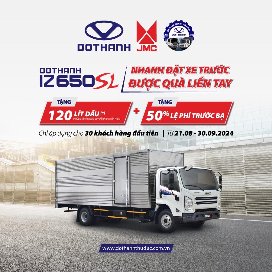 ƯU ĐÃI ĐẶC BIỆT DÀNH CHO 30 KHÁCH HÀNG ĐẦU TIÊN ĐẶT CỌC XE TẢI DOTHHANH IZ650SL